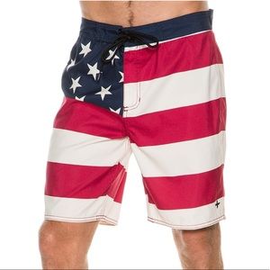 Tavik American Flag Swim Trunks